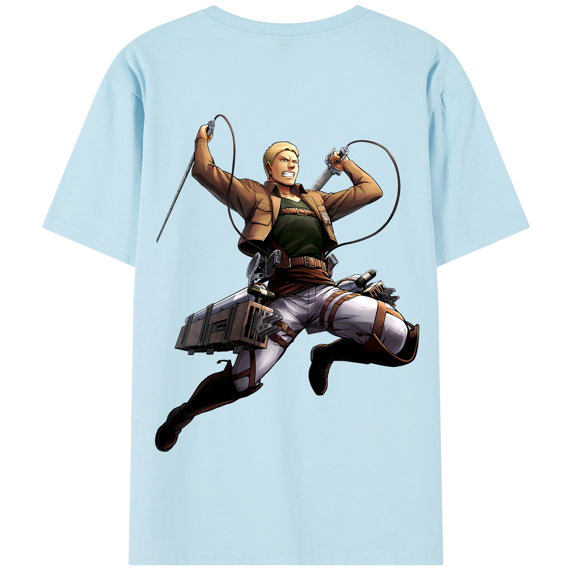 （画像用） 進撃の巨人 ライナー・ブラウン Attack on Titan Reiner Braun 綿100％半袖Tシャツ（背面プリント）